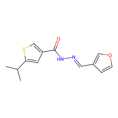 N'-(3-furylmethylene)-5-isopropyl-3-thiophenecarbohydrazide structure