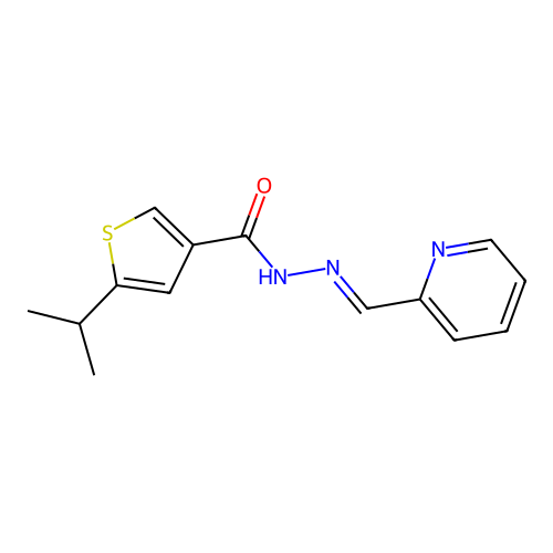 5-propan-2-yl-N-[(E)-pyridin-2-ylmethylideneamino]thiophene-3-carboxamide structure