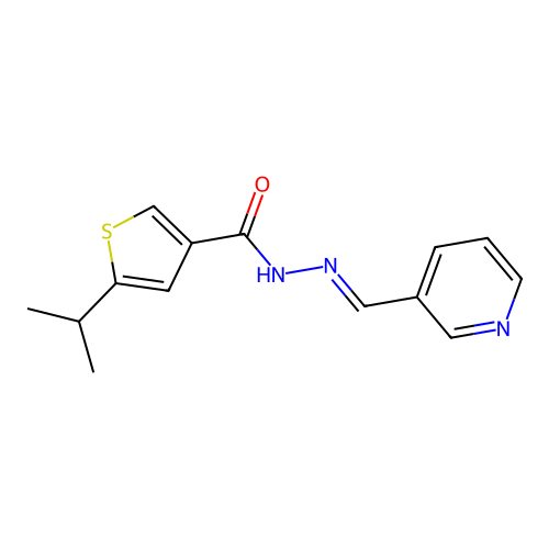 5-isopropyl-N'-(3-pyridinylmethylene)-3-thiophenecarbohydrazide structure