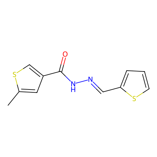 5-methyl-N'-[(E)-thiophen-2-ylmethylidene]thiophene-3-carbohydrazide structure