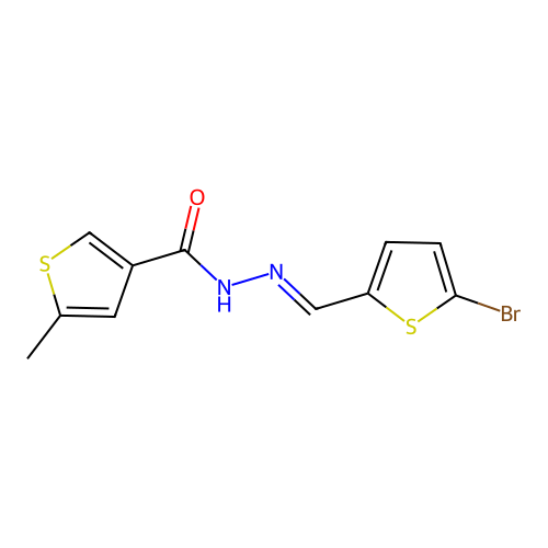 N'-[(E)-(5-bromothiophen-2-yl)methylidene]-5-methylthiophene-3-carbohydrazide structure
