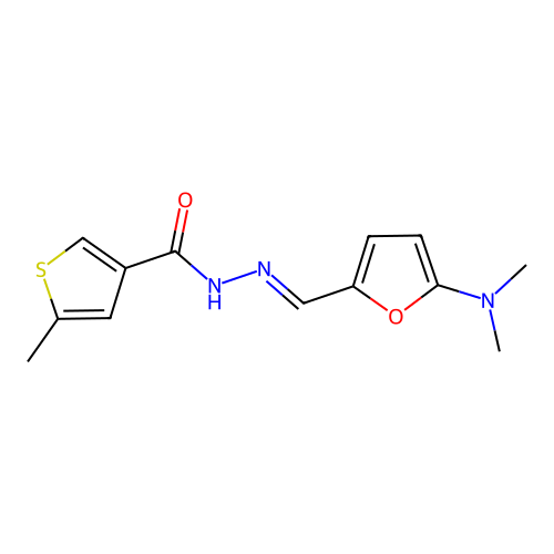 N'-{[5-(dimethylamino)-2-furyl]methylene}-5-methyl-3-thiophenecarbohydrazide structure