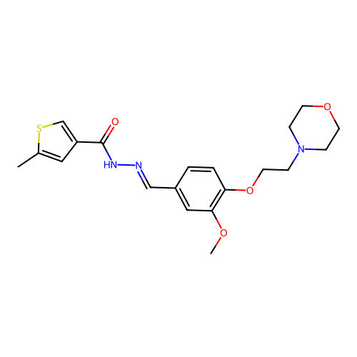 N'-[(E)-{3-methoxy-4-[2-(morpholin-4-yl)ethoxy]phenyl}methylidene]-5-methylthiophene-3-carbohydrazide structure
