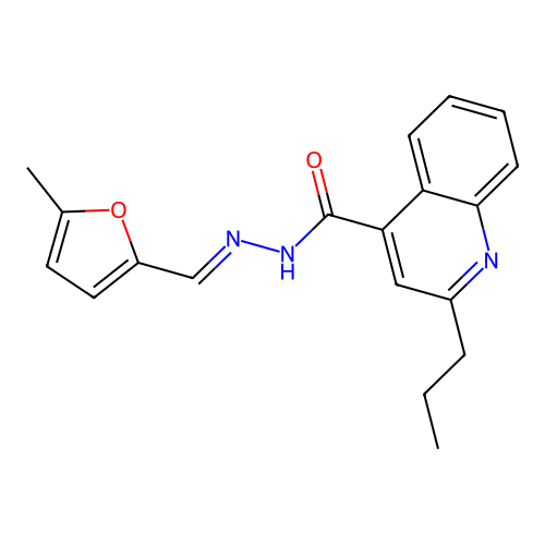 N'-[(5-methyl-2-furyl)methylene]-2-propyl-4-quinolinecarbohydrazide structure