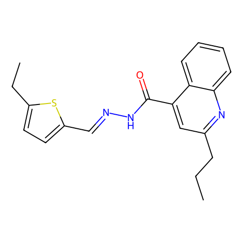 N'-[(5-ethyl-2-thienyl)methylene]-2-propyl-4-quinolinecarbohydrazide structure