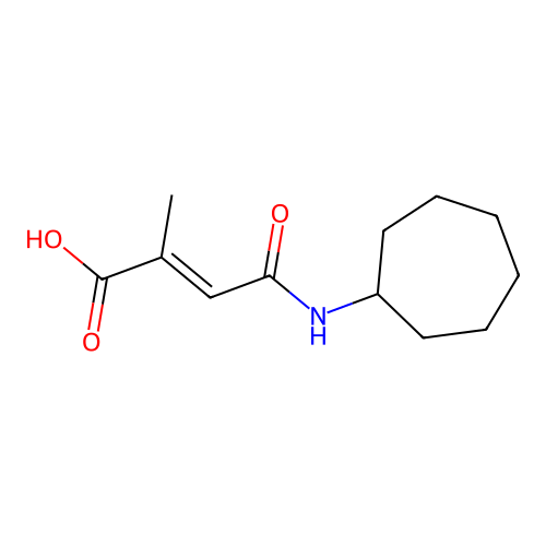(E)-4-(cycloheptylamino)-2-methyl-4-oxobut-2-enoic acid structure
