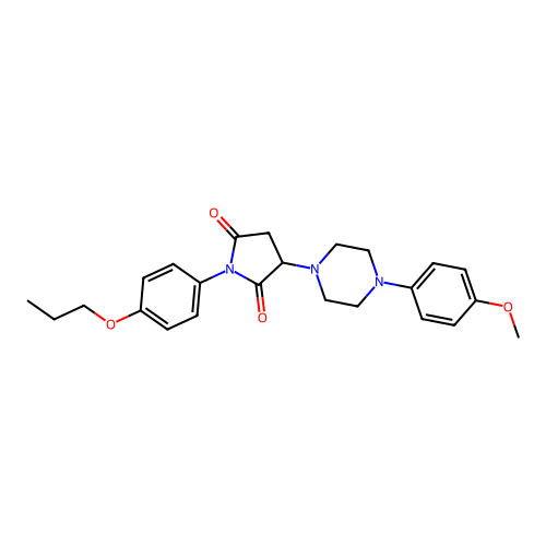 3-[4-(4-Methoxyphenyl)piperazin-1-yl]-1-(4-propoxyphenyl)pyrrolidine-2,5-dione structure