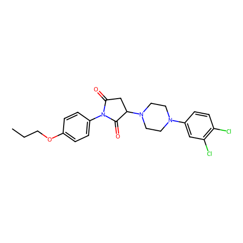 3-[4-(3,4-dichlorophenyl)piperazin-1-yl]-1-(4-propoxyphenyl)pyrrolidine-2,5-dione structure