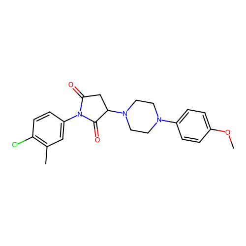 1-(4-chloro-3-methylphenyl)-3-[4-(4-methoxyphenyl)piperazin-1-yl]pyrrolidine-2,5-dione structure