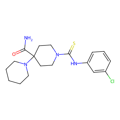 1'-[(3-Chlorophenyl)carbamothioyl]-1,4'-bipiperidine-4'-carboxamide structure