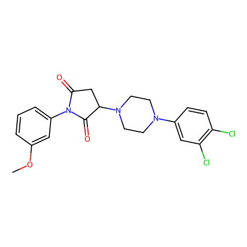 3-[4-(3,4-dichlorophenyl)piperazin-1-yl]-1-(3-methoxyphenyl)pyrrolidine-2,5-dione structure