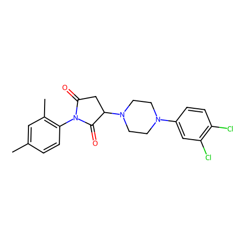 3-[4-(3,4-dichlorophenyl)piperazin-1-yl]-1-(2,4-dimethylphenyl)pyrrolidine-2,5-dione structure