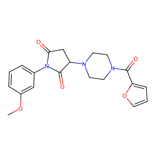 3-[4-(Furan-2-carbonyl)piperazin-1-yl]-1-(3-methoxyphenyl)pyrrolidine-2,5-dione structure