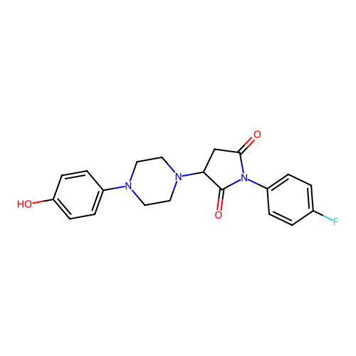 1-(4-Fluorophenyl)-3-[4-(4-hydroxyphenyl)piperazin-1-yl]pyrrolidine-2,5-dione structure