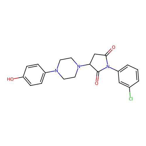 1-(3-Chlorophenyl)-3-[4-(4-hydroxyphenyl)piperazin-1-yl]pyrrolidine-2,5-dione structure
