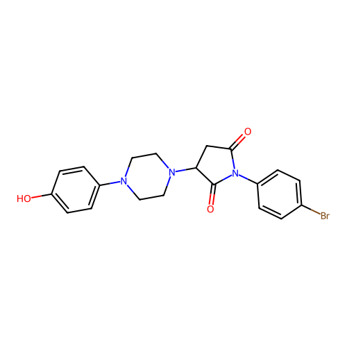 1-(4-Bromophenyl)-3-[4-(4-hydroxyphenyl)piperazin-1-yl]pyrrolidine-2,5-dione structure