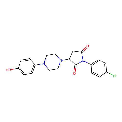 1-(4-Chlorophenyl)-3-[4-(4-hydroxyphenyl)piperazin-1-yl]pyrrolidine-2,5-dione structure