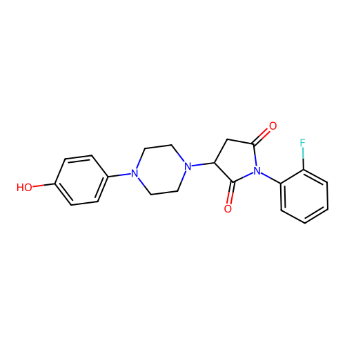 1-(2-Fluorophenyl)-3-[4-(4-hydroxyphenyl)piperazin-1-yl]pyrrolidine-2,5-dione structure