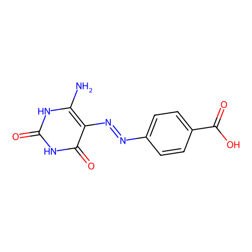 5-(4-carboxyphenylazo)-6-aminouracil structure