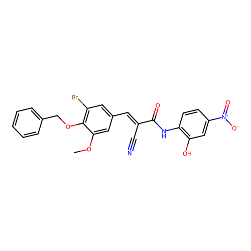 (E)-3-(3-bromo-5-methoxy-4-phenylmethoxyphenyl)-2-cyano-N-(2-hydroxy-4-nitrophenyl)prop-2-enamide structure