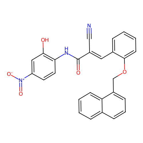 2-cyano-N-(2-hydroxy-4-nitrophenyl)-3-{2-[(naphthalen-1-yl)methoxy]phenyl}prop-2-enamide structure