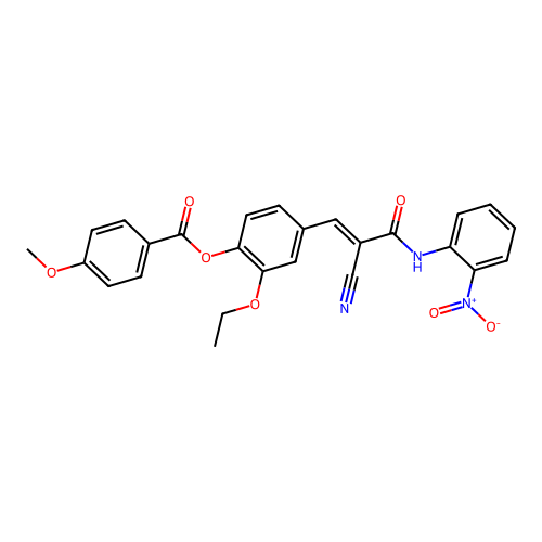 [4-[(E)-2-cyano-3-(2-nitroanilino)-3-oxoprop-1-enyl]-2-ethoxyphenyl] 4-methoxybenzoate structure