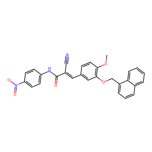 (E)-2-cyano-3-[4-methoxy-3-(naphthalen-1-ylmethoxy)phenyl]-N-(4-nitrophenyl)prop-2-enamide structure