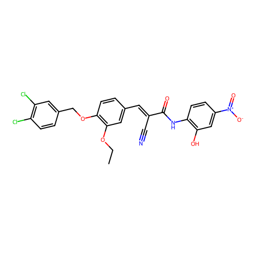(E)-2-cyano-3-[4-[(3,4-dichlorophenyl)methoxy]-3-ethoxyphenyl]-N-(2-hydroxy-4-nitrophenyl)prop-2-enamide structure