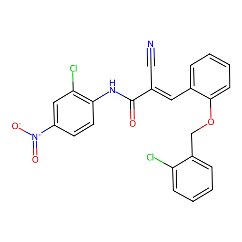 (E)-N-(2-氯-4-硝基苯基)-3-[2-[(2-氯苯基)甲氧基]苯基]-2-氰基烯丙甲酰胺 structure