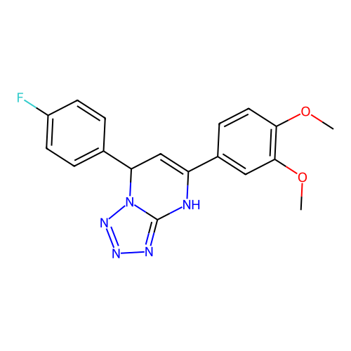5-(3,4-Dimethoxyphenyl)-7-(4-fluorophenyl)-4,7-dihydrotetrazolo[1,5-a]pyrimidine structure