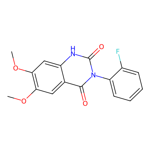 3-(2-fluorophenyl)-6,7-dimethoxyquinazoline-2,4(1H,3H)-dione structure