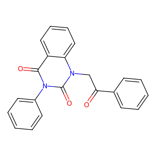 1-(2-oxo-2-phenylethyl)-3-phenylquinazoline-2,4(1H,3H)-dione structure