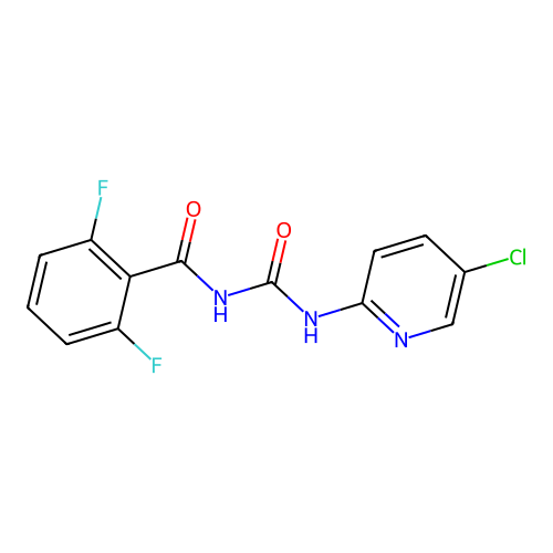 N-[(5-chloropyridin-2-yl)carbamoyl]-2,6-difluorobenzamide structure