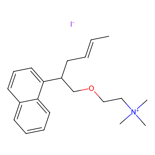 Ammonium, (2-(2-(1-naphthyl)-4-hexenyloxy)ethyl)trimethyl-, iodide structure