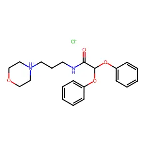 Acetamide, N-(3-(4-morpholinyl)propyl)-2,2-diphenoxy-, hydrochloride (1:1) structure