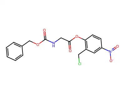 2-chloromethyl-4-nitrophenyl(N-carbobenzoxy)glycinate structure