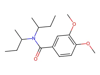 N,N-di(butan-2-yl)-3,4-dimethoxybenzamide structure