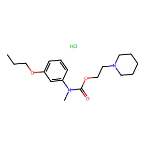 Carbanilic acid, N-methyl-m-propoxy-, 2-piperidinoethyl ester, monohydrochloride structure