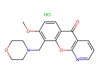 7-Methoxy-8-morpholinomethyl-1-azaxanthone HCl structure