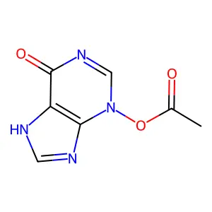 6H-Purin-6-one, 3-(acetyloxy)-3,7-dihydro- structure