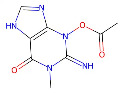 Guanine, 3-hydroxy-1-methyl-, acetate structure