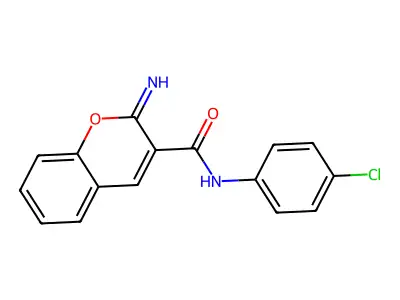N-(4-chlorophenyl)-2-imino-2H-chromene-3-carboxamide structure