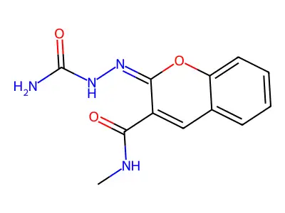 2-(carbamoylhydrazinylidene)-N-methylchromene-3-carboxamide structure