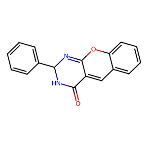 4H-[1]Benzopyrano[2,3-d]pyrimidin-4-one, 2,3-dihydro-2-phenyl- structure