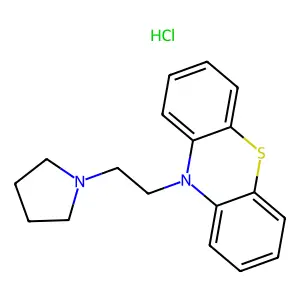 10H-Phenothiazine, 10-(2-(1-pyrrolidinyl)ethyl)-, hydrochloride (1:1) structure
