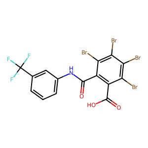 2,3,4,5-Tetrabromo-6-[[3-(trifluoromethyl)phenyl]carbamoyl]benzoic acid structure