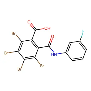 2,3,4,5-tetrabromo-6-[(3-fluorophenyl)carbamoyl]benzoic Acid structure