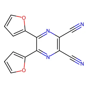 5,6-Di(furan-2-yl)pyrazine-2,3-dicarbonitrile structure