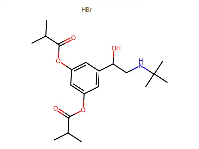 1,3-Benzenediol, 5-(2-(t-butylamino)-1-hydroxyethyl)-, isobutyrate, hydrochloride structure