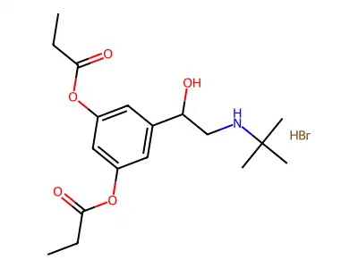 1,3-Benzenediol, 5-(2-((1,1-dimethylethyl)amino)-1-hydroxyethyl)-, 1,3-dipropanoate, hydrobromide structure